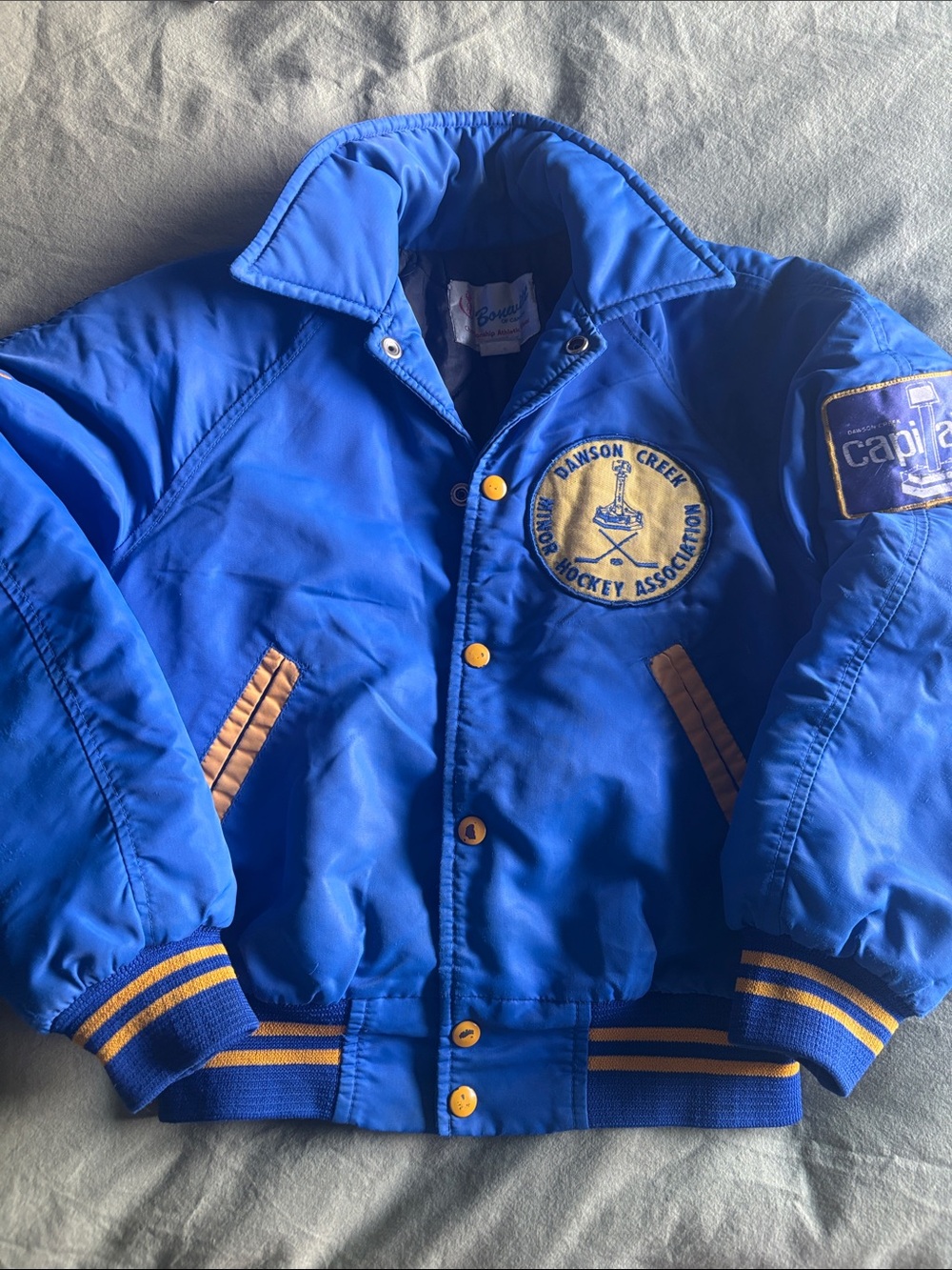 Boys Vintage Dawson Creek Minor Hockey Capitals Youth Jacket Blue